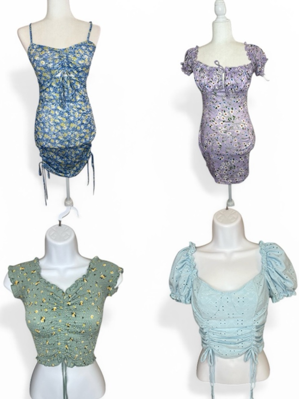 Floral & Eyelet Summer Dresses/Crop Tops Bundle Size Small